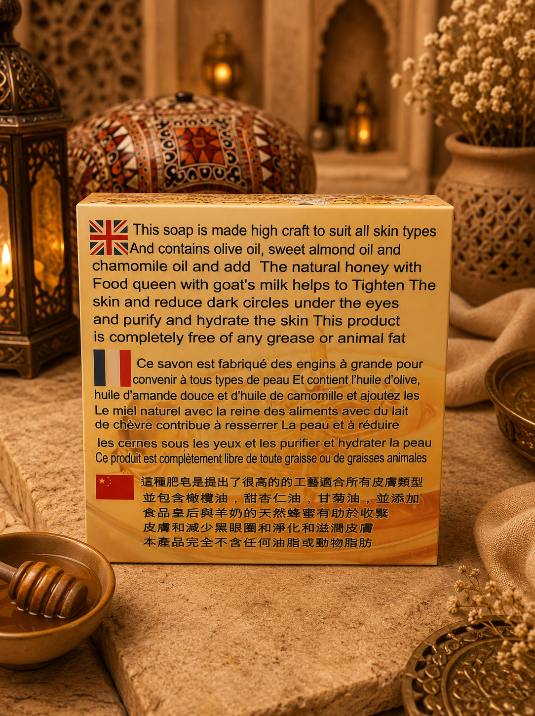 Dakka Kadima Honey, Milk & Royal Jelly Soap – Natural Nourishing Aleppo Soap
