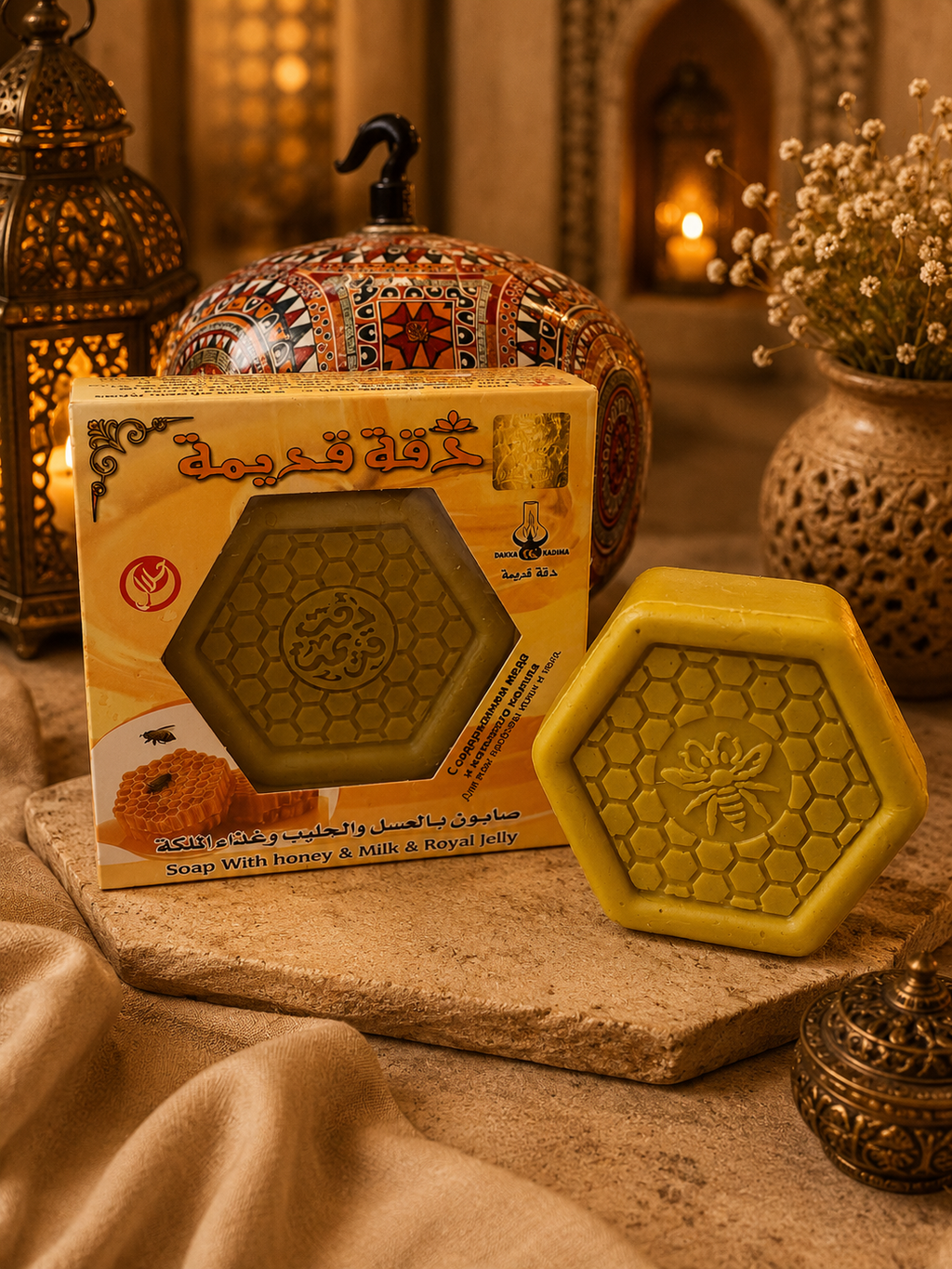 Dakka Kadima Honey, Milk & Royal Jelly Soap – Natural Nourishing Aleppo Soap