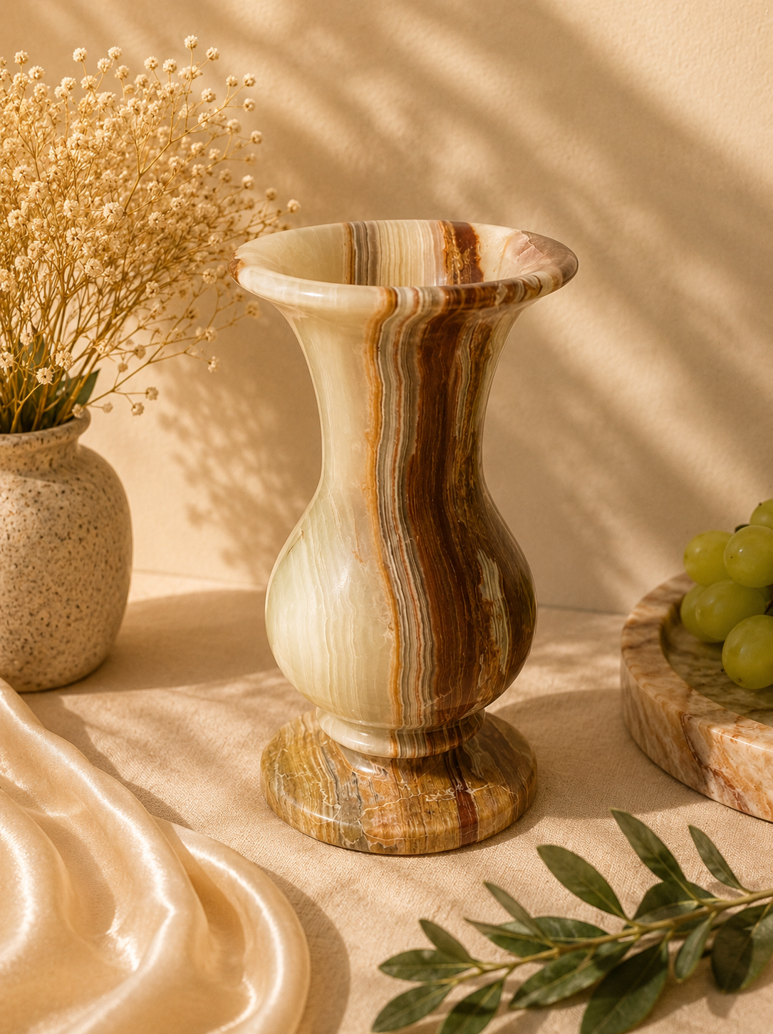Marble Vase – Natural Stone Decorative Flower Vase