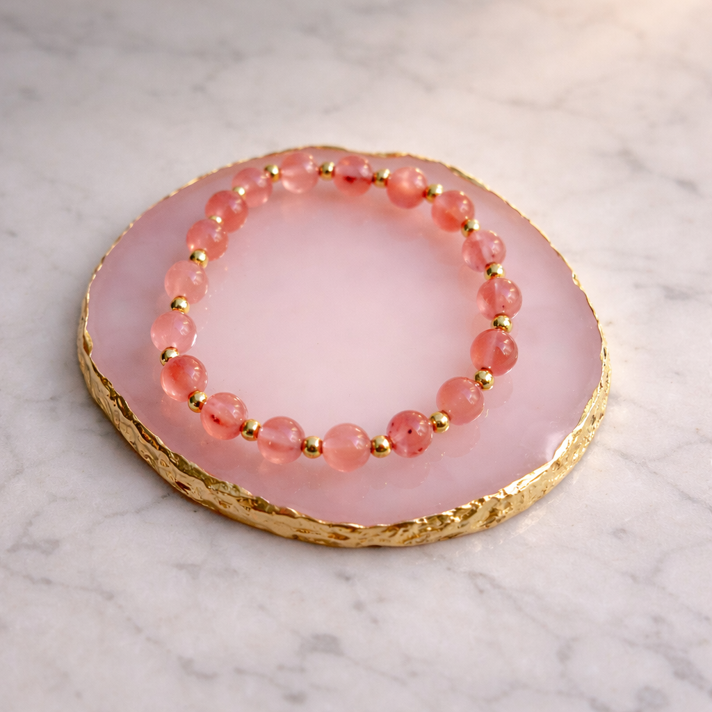 Cherry Quartz Beaded Bracelet
