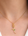 Golden Rose Pendant Necklace