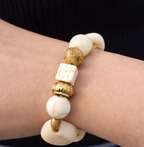 Earthstone Elastic Bead Bracelet