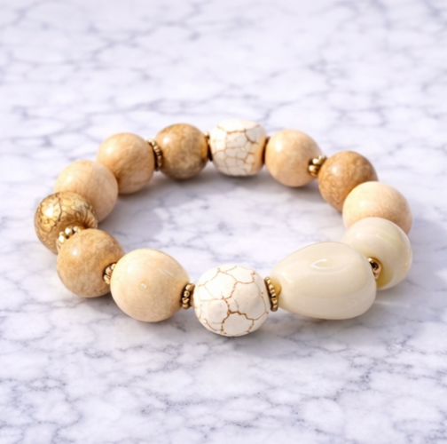 Earthstone Elastic Bead Bracelet