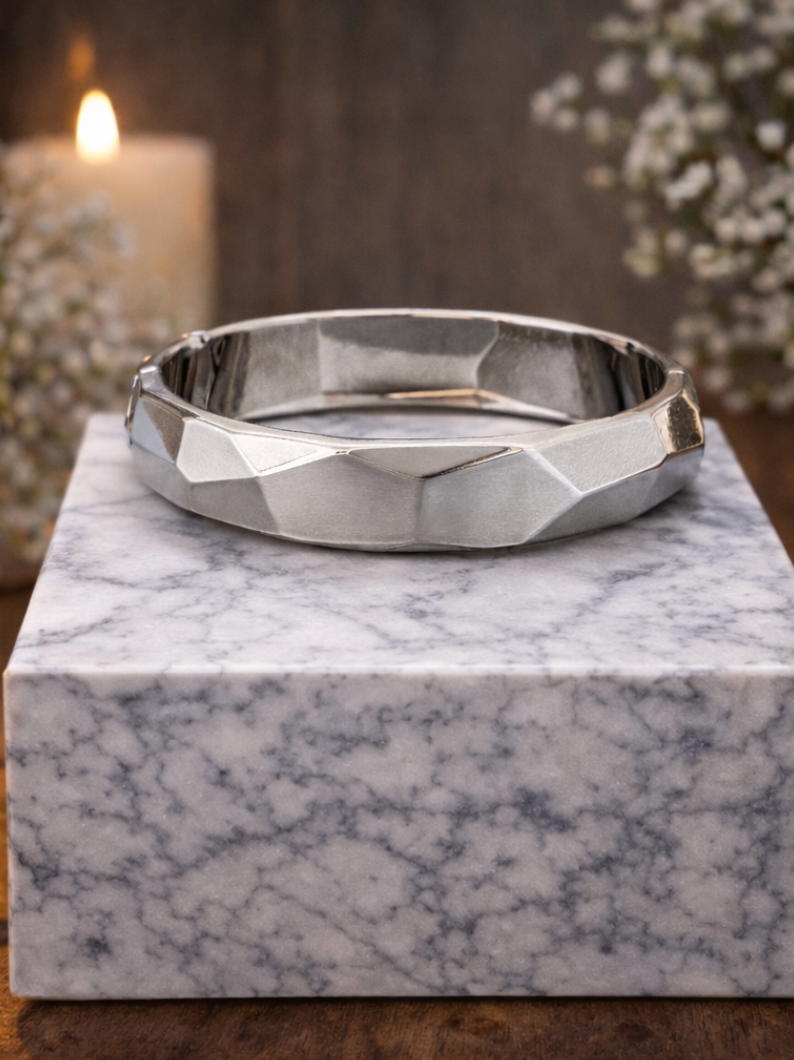 Silver Facet Cuff