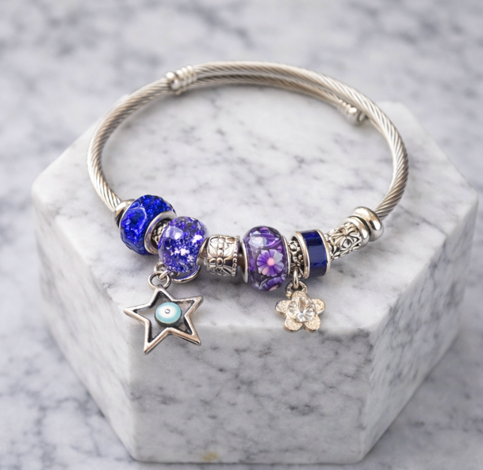 Midnight Charm Bracelet – Stainless Steel