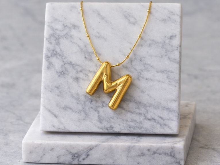 Gold Initial “M” Necklace