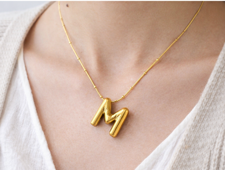 Gold Initial “M” Necklace