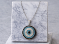 Evil Eye Circle Pendant Necklace
