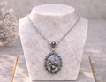 Ornate Blue Agate Pendant Necklace – Sterling Silver 925