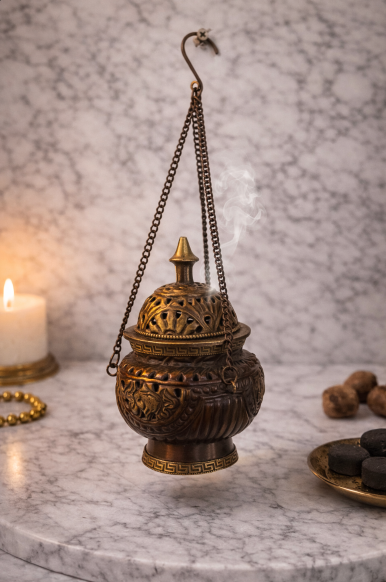 Hanging Copper Incense Burner