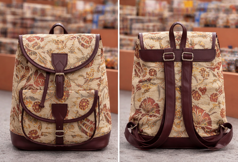 Genuine Leather Multi-Colour Backpack