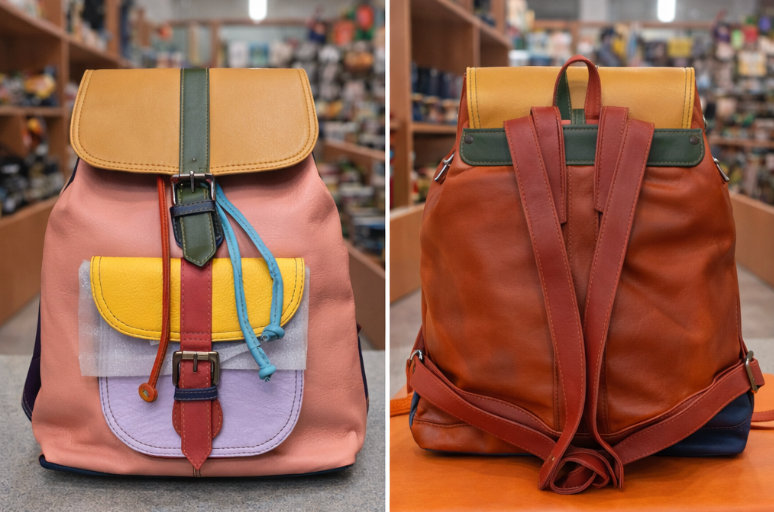 Genuine Leather Multi-Colour Backpack
