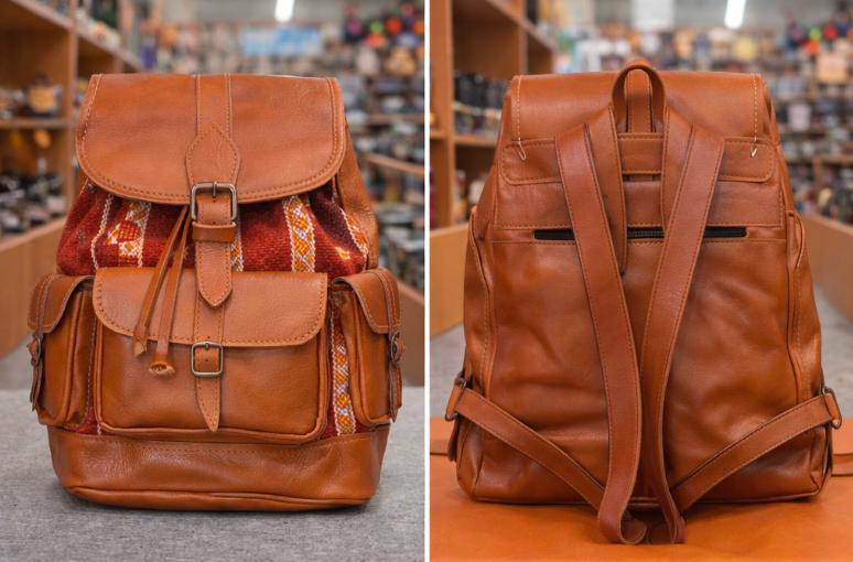 Genuine Leather Multi-Colour Backpack