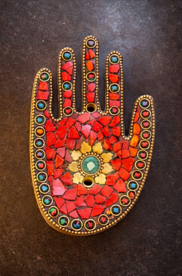 Mosaic Hand Incense Holder