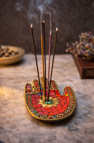 Mosaic Hand Incense Holder