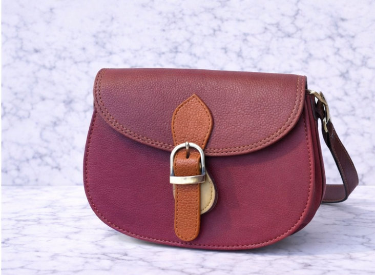 Genuine Leather Classic Saddle Crossbody Bag
