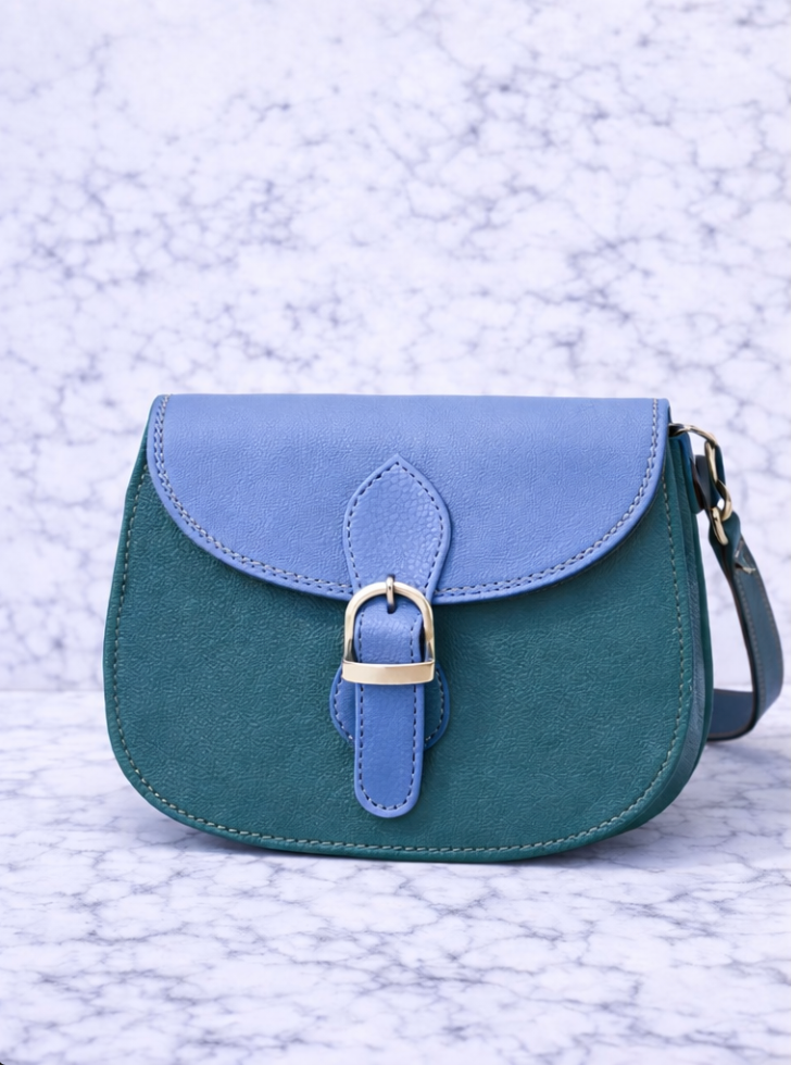 Genuine Leather Classic Saddle Crossbody Bag