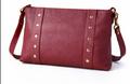 Genuine Leather Stud Detail Crossbody Bag