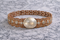 Genuine Leather Concho Link Belt with Round Statement Buckle